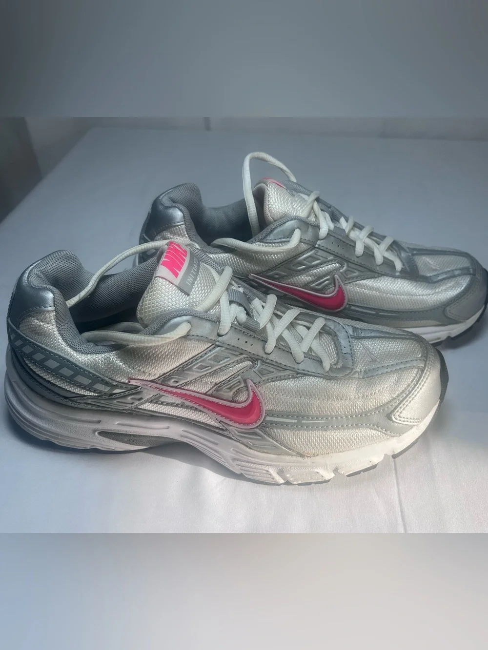 Nike Initiator Silver and Pink Athletic Sneakers